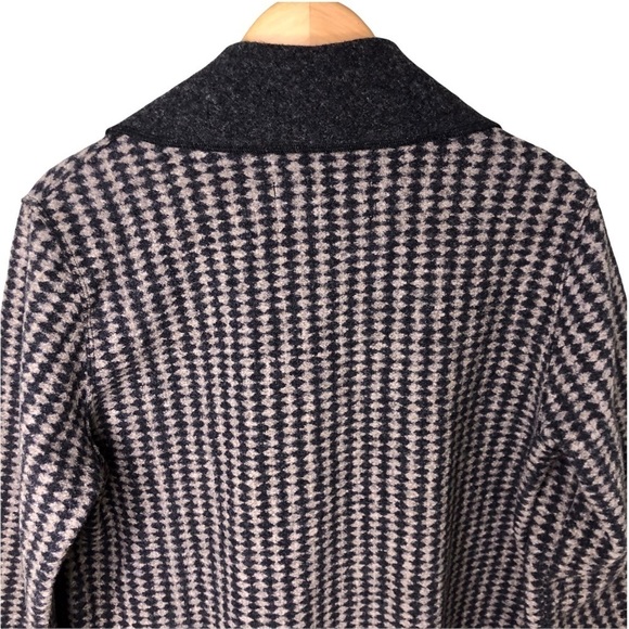 Janska Houndstooth Toggle Jacket Gray Fleece Shacket Pockets Size Large - Picture 5 of 7